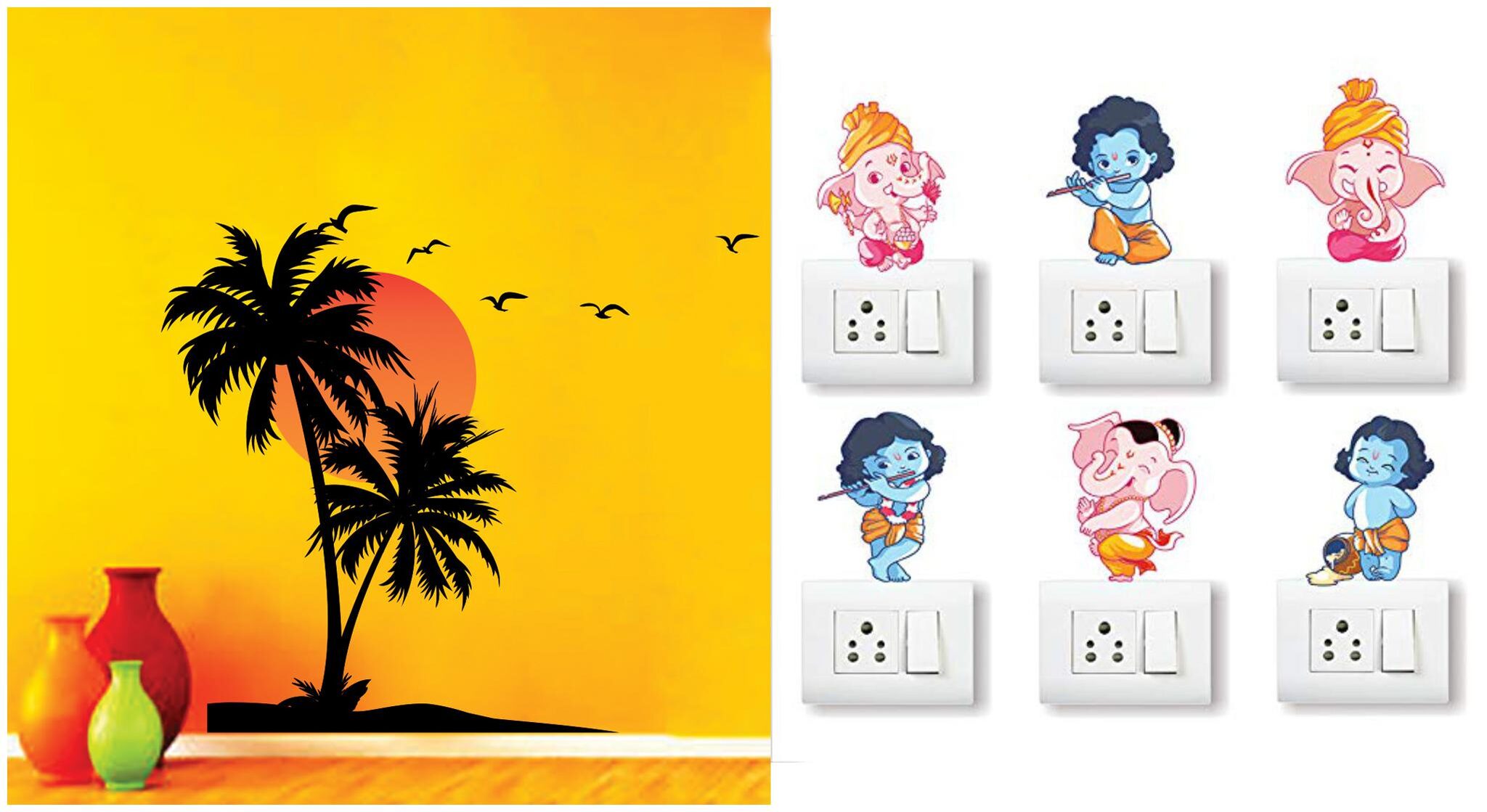 

Eja Art Beach With Sunset Wall And Switch Board Sticker