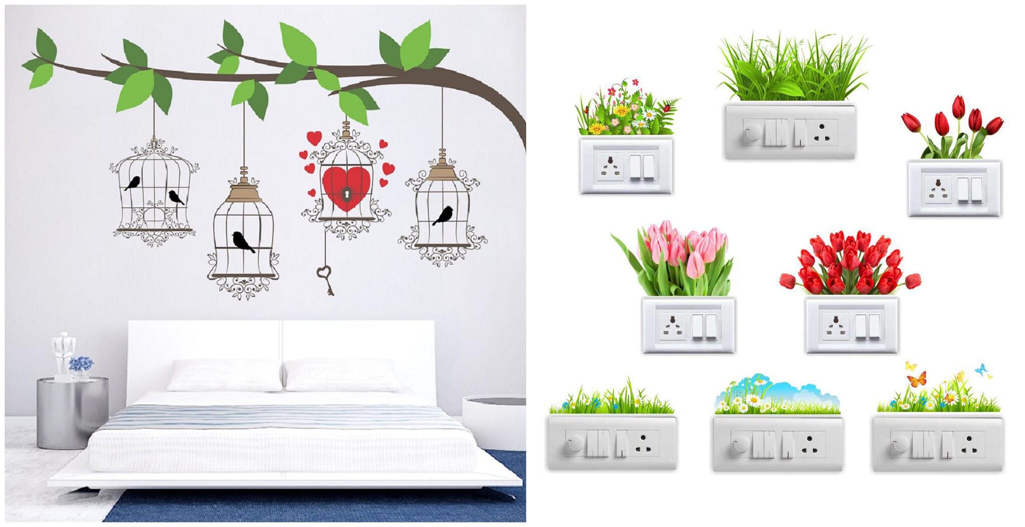 

Eja Art Birdcase With Key Wall And Switch Board Sticker