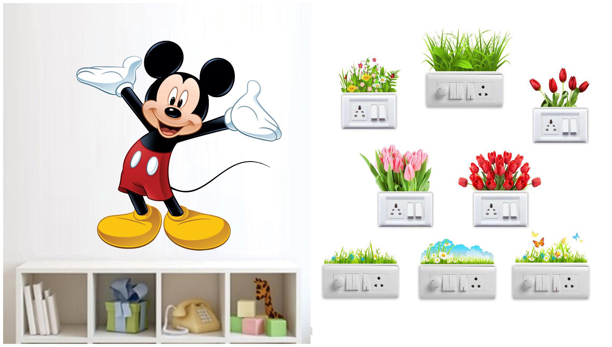 

Eja Art Cute Mickey Mouse Wall And Switch Board Sticker