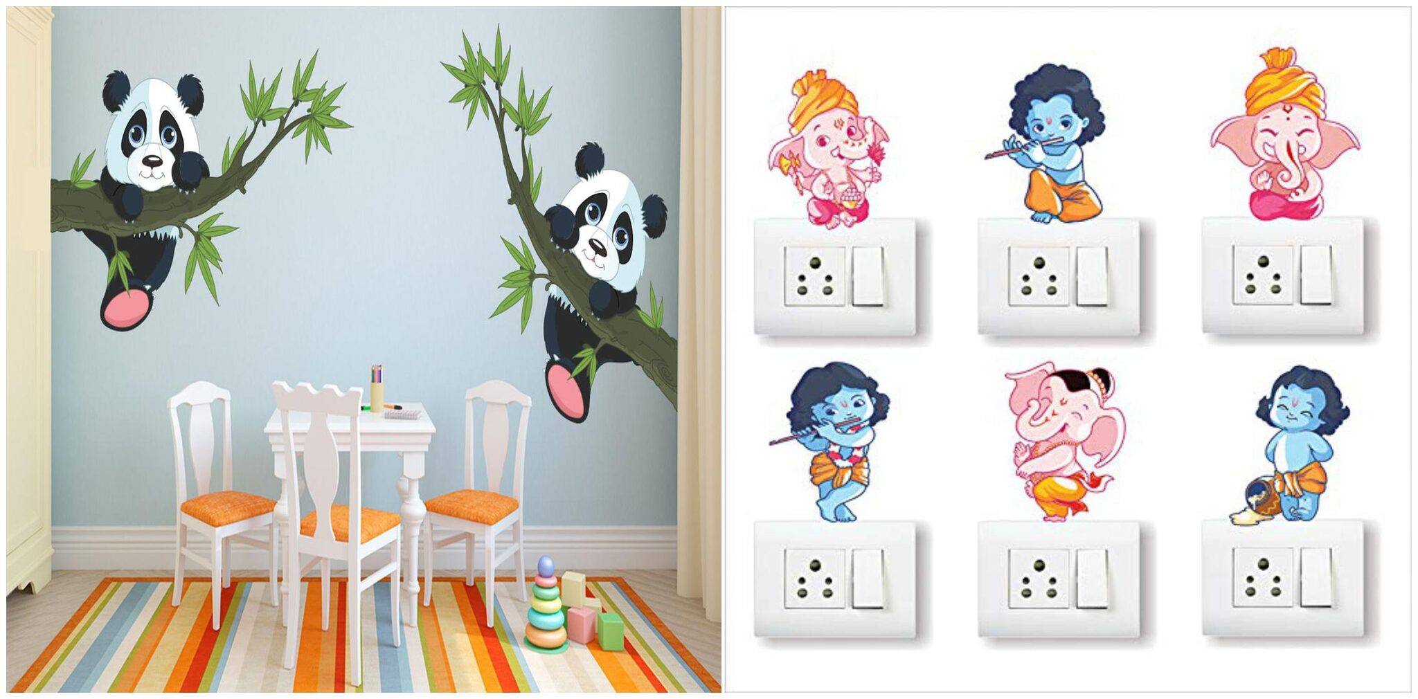 

Eja Art Panda Hanging On A Branch Wall And Switch Board Sticker
