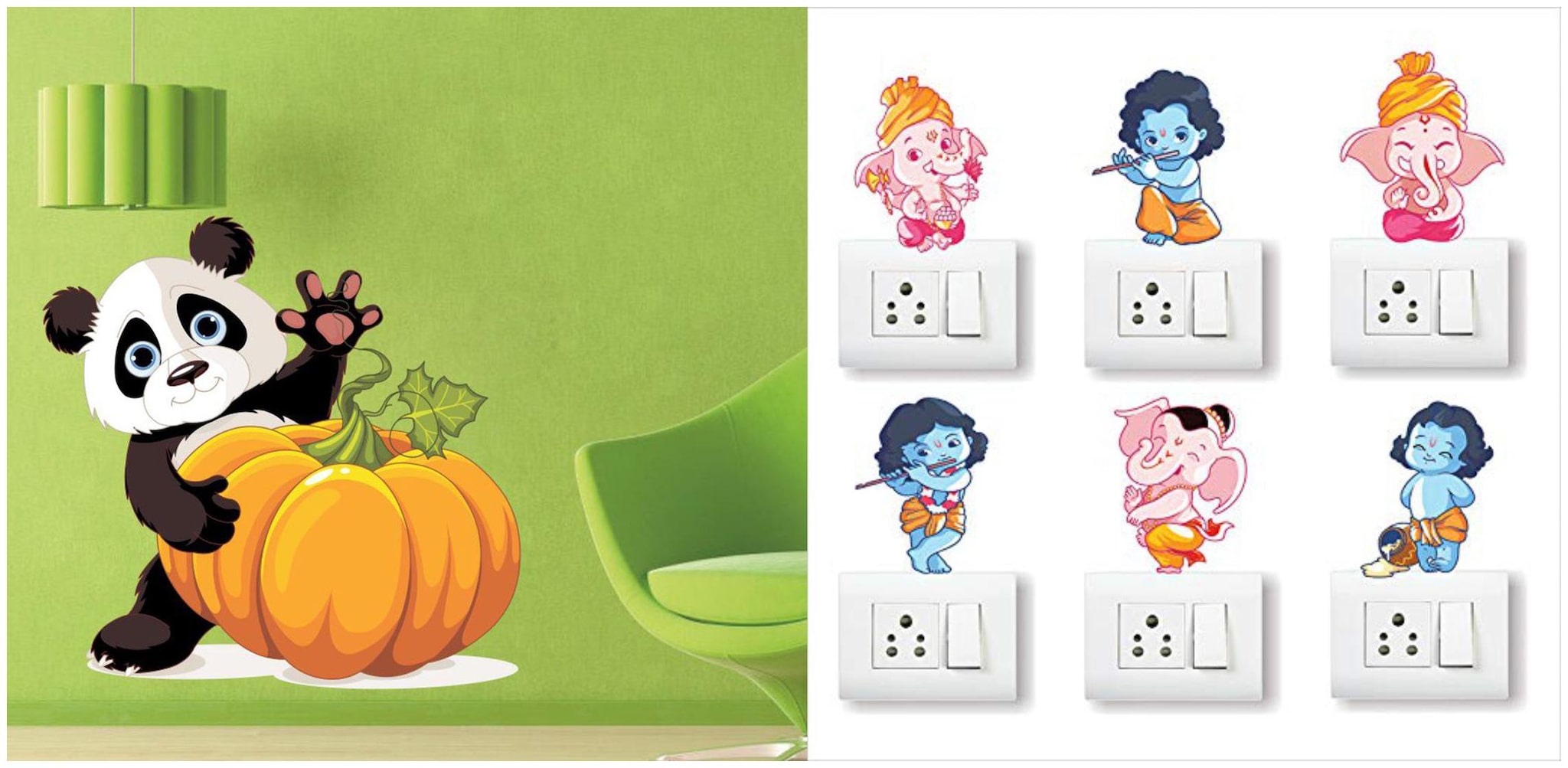 

Eja Art Pumpkin Panda Wall And Switch Board Sticker