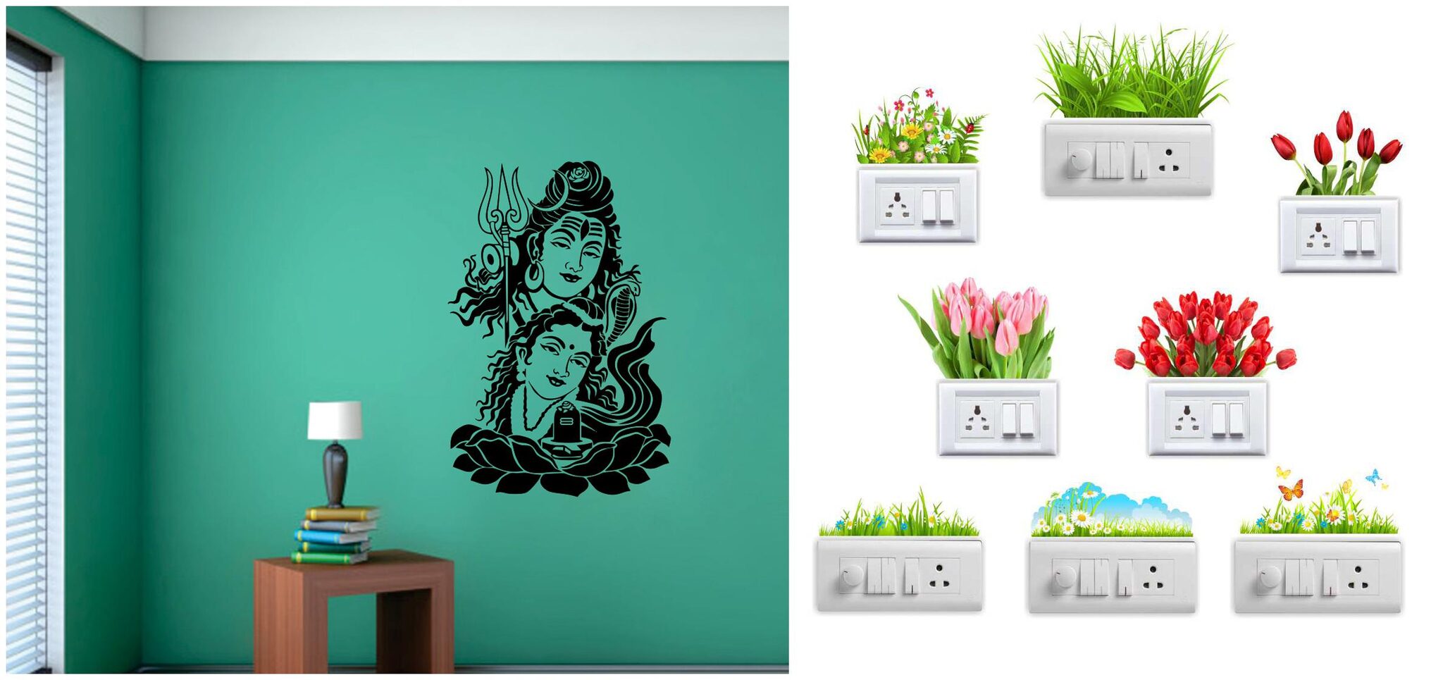 

Eja Art Shiv Parwati Wall And Switch Board Sticker