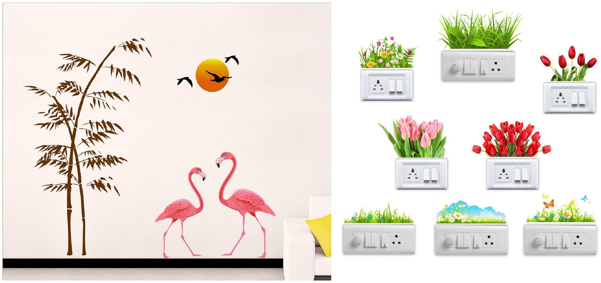 

Eja Art Sunset Swan Love Wall And Switch Board Sticker