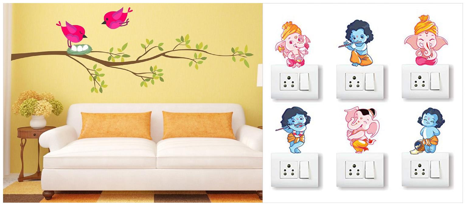 

Eja Art Sunset Love Bird Wall And Switch Board Sticker