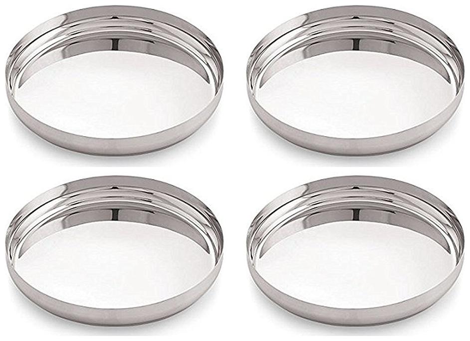 

ekitchen Bhalaria Stainless Steel Apple Thali Set of 4 - No 12 (26 cm)
