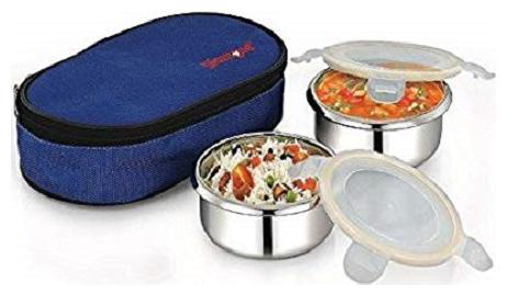 

eKitchen Silver Lunch box ( Set of 1 250 ml )