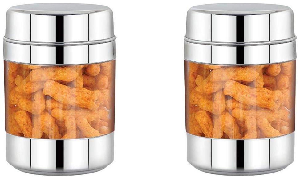 

ekitchen Stainless Steel See Through Canister Set of 2pcs 1100ml