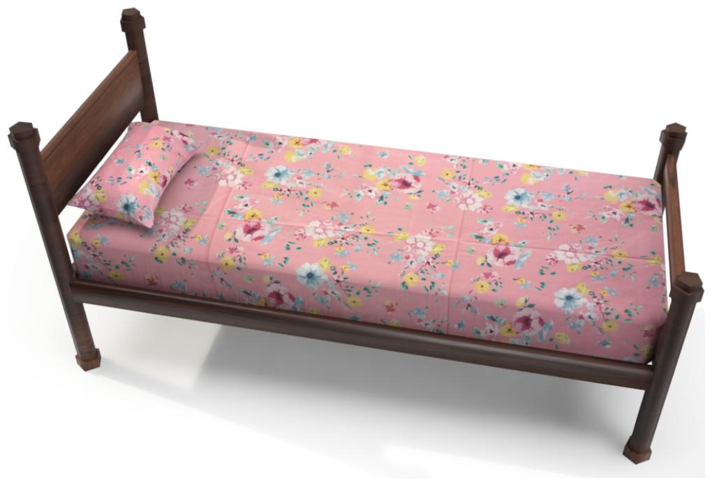 

ELAN DREAMS Cotton Floral Single Size Bedsheet 200 TC ( 1 Bedsheet With 1 Pillow Covers Pink )