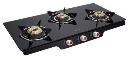 

Elica PATIO ICT 773 BLK AI S 3 Burner Automatic Regular Black Gas Stove