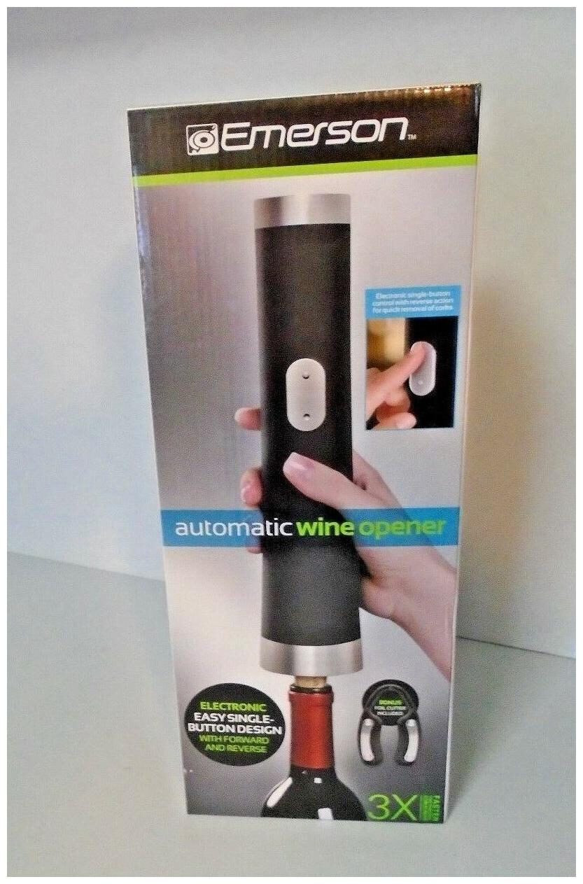 

Emerson Automatic Wine Bottle Opener Corkscrew Free Bonus Foil Cutter - NEW
