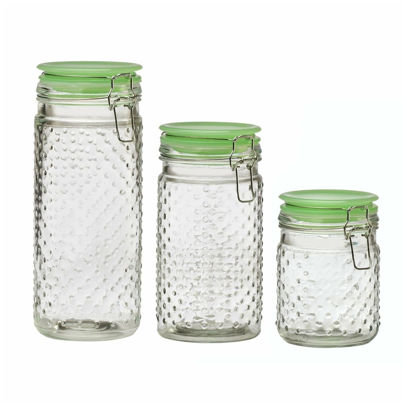 

Emma Jade Hobnail Hermetic Preserving Glass Canistersm Multi