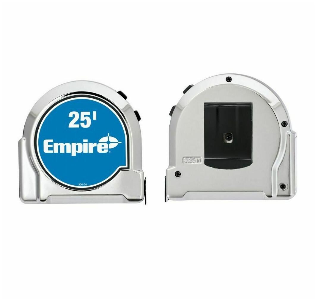 

Empire 25 ft Chrome Tape Measure Durable Hand Tool Nylon Abrasion Resistant