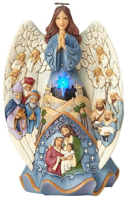 

Enesco H8 Jim Shore Christmas Lighted Nativity Angel Figurine 10 5in 6001481