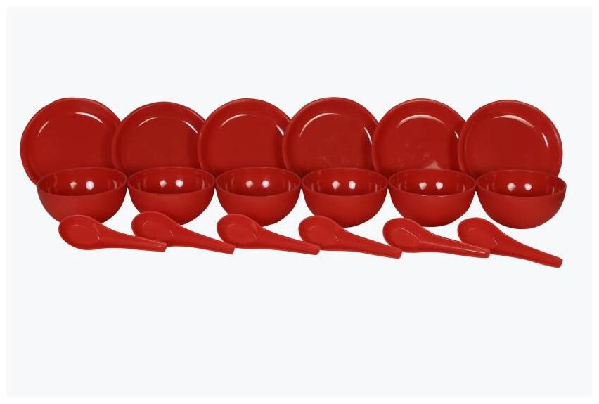 

Enoch Microwave Safe Red Color Soup Bowel Set ( Set Of 18)