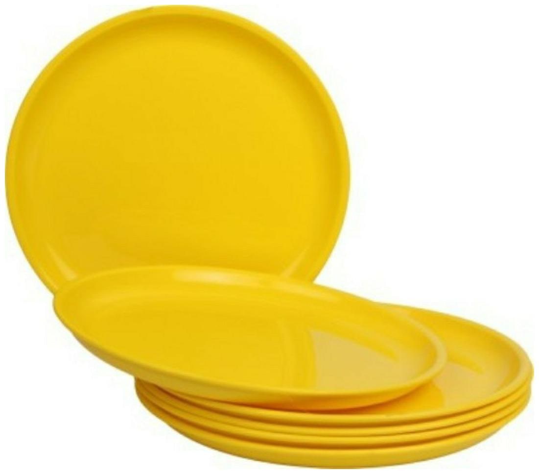 

Enoch Microwave Safe Yellow Color 10 Inch Dinner Plate Set Of 6