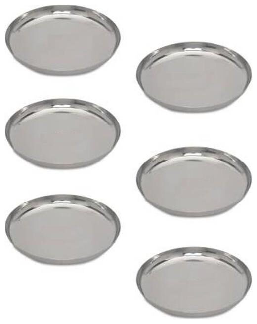 

Enoch Stainless Steel Heavy Gauge Plate Set 7 inch Half Plate (6 Half Plate)
