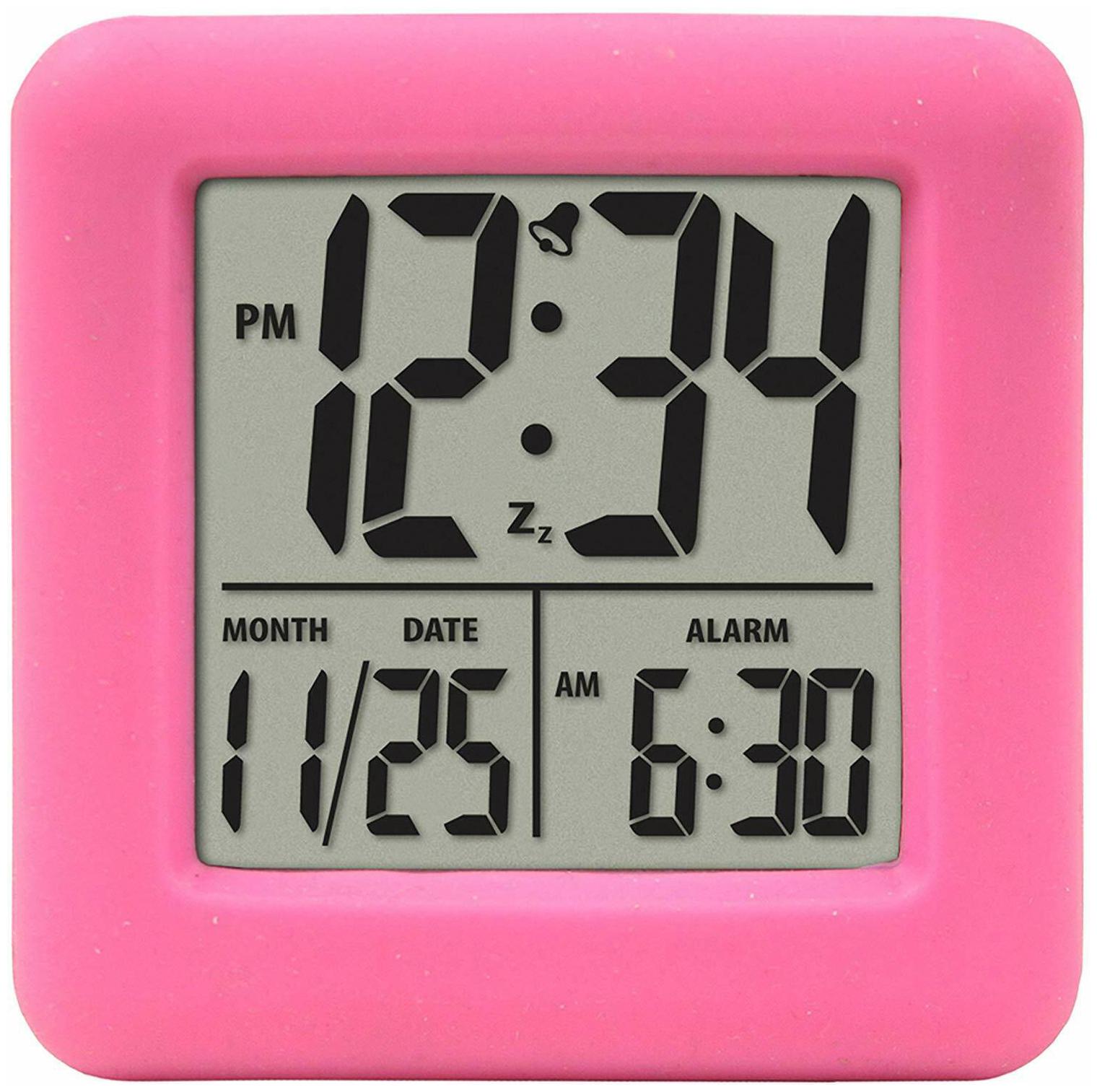 

Equity by La Crosse 70902 Pink Soft Cube LCD Alarm Clock