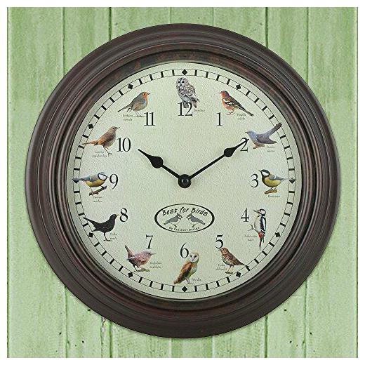 

Esschert Design FB416 Bird Sounds Clock Dark Brown