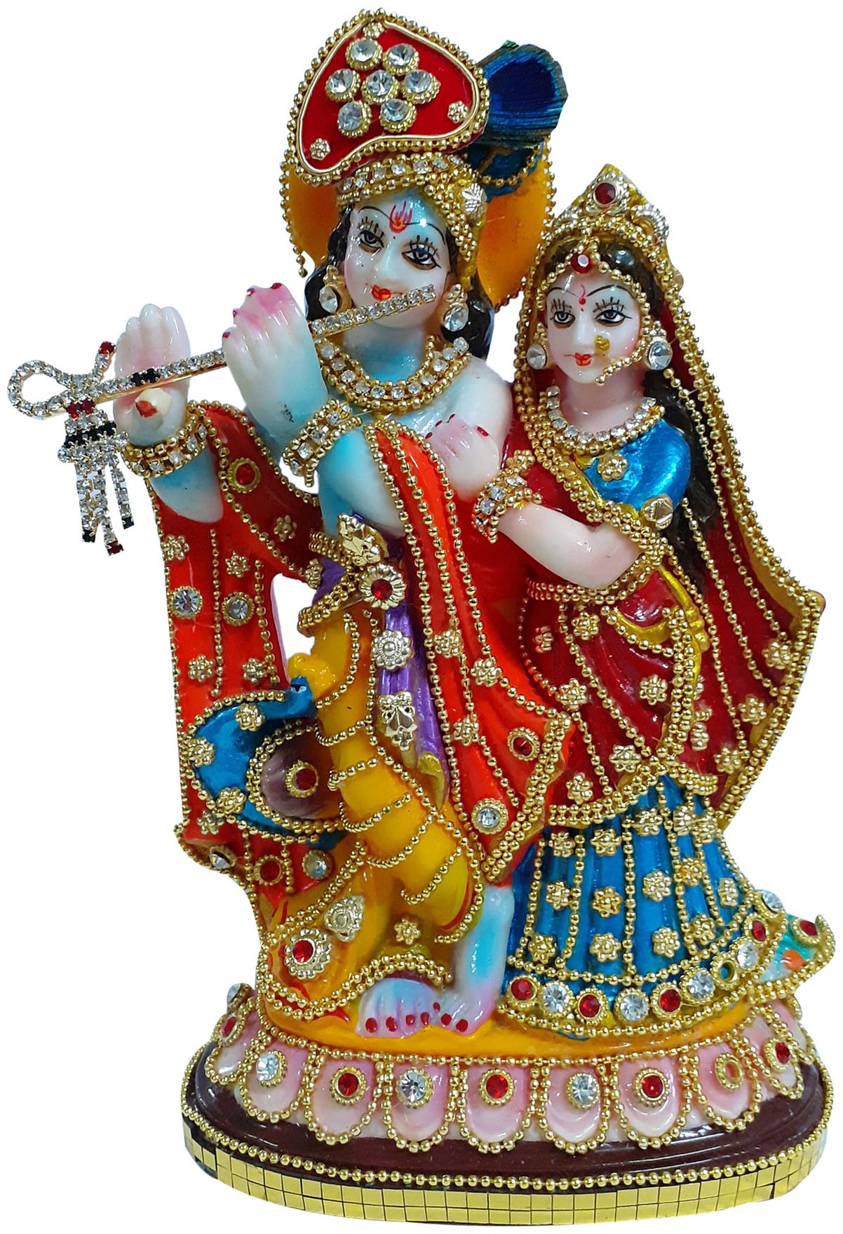 

ESVAR STONECRAFT RADHE KRISHNA RADHA KRISHNA WITH MAYUR DECORATION DECORATIVE SHOWPIECE (H W D 18 X 10 X 3 CM)