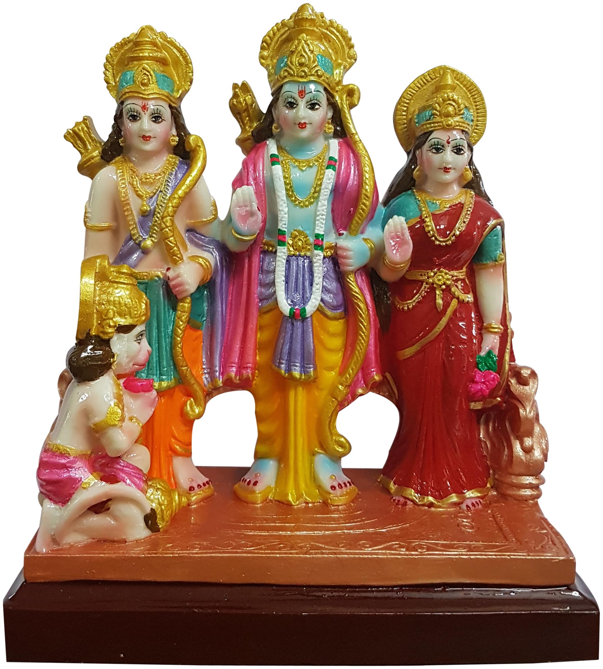 

ESVAR STONECRAFT Ram Darbar Ram Sita Laxhman Hanuman Decorative Showpiece (H W D 22X19X9 CM)