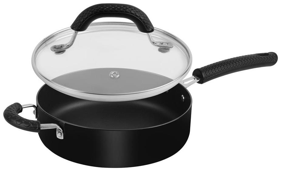 

Ethical Harmony Aluminium Hard Anodized With Glass Lid Saute Pan 2 80 L 24 CM Waveon Handle with Strong Grip