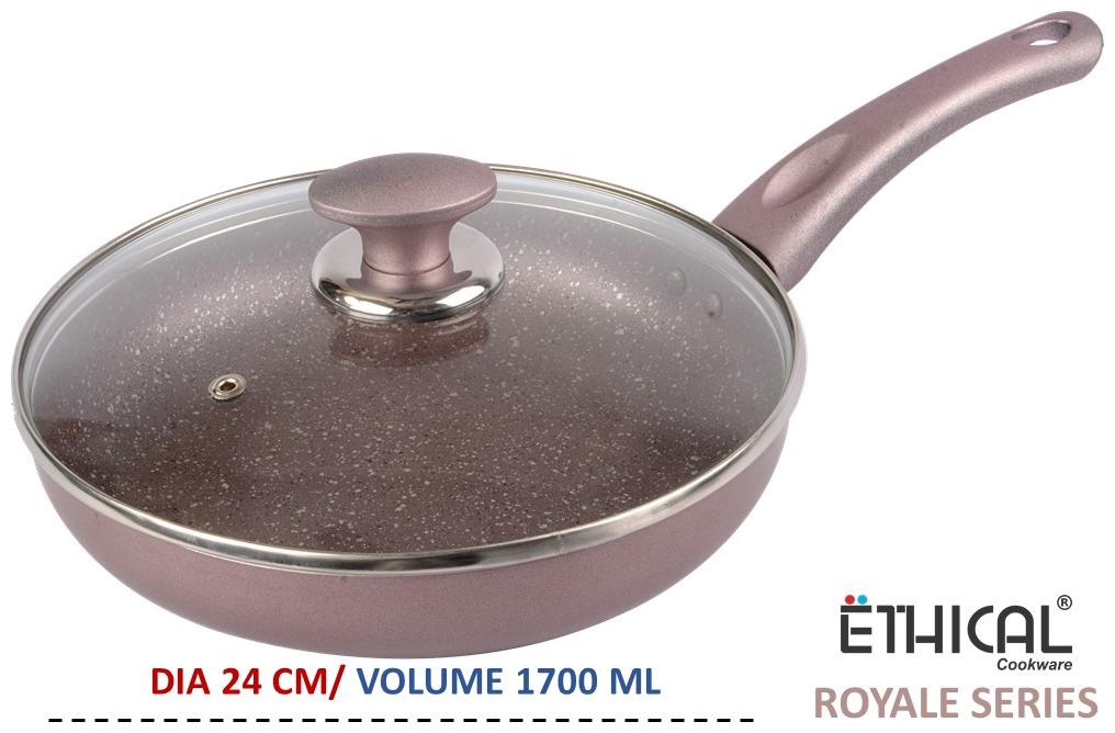

Ethical Royale Series Induction Frying Pan Tawa Multi Purpose Frying Pan With Glass Lid