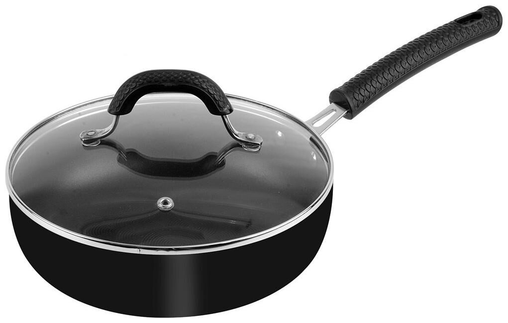 

Ethical Symphony Aluminium Hard Anodized Non-Stick with Glass Lid Fry Pan 3 L 24 cm Wave on Handle with Strong Gripe