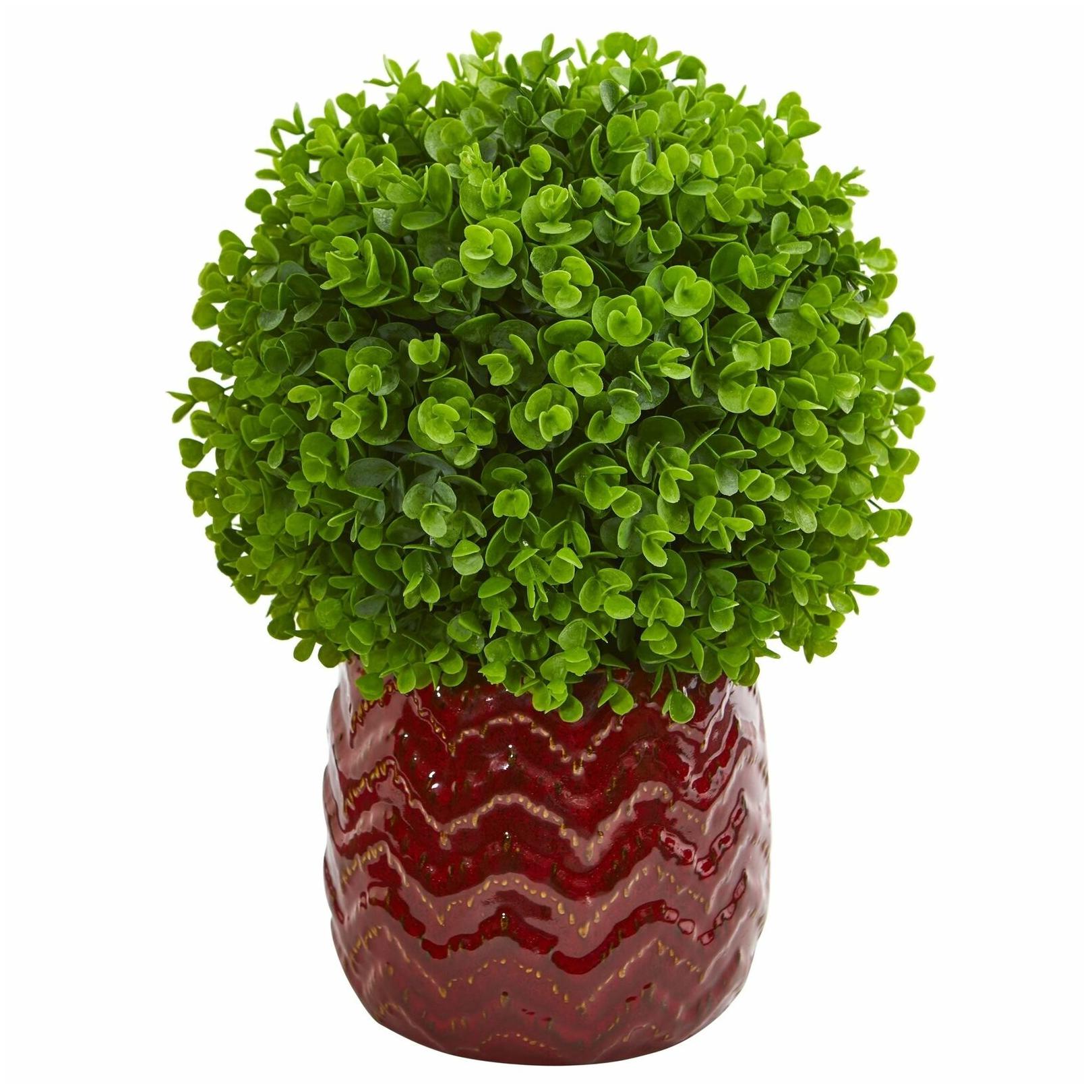 

Eucalyptus Artificial Ball in Red Planter