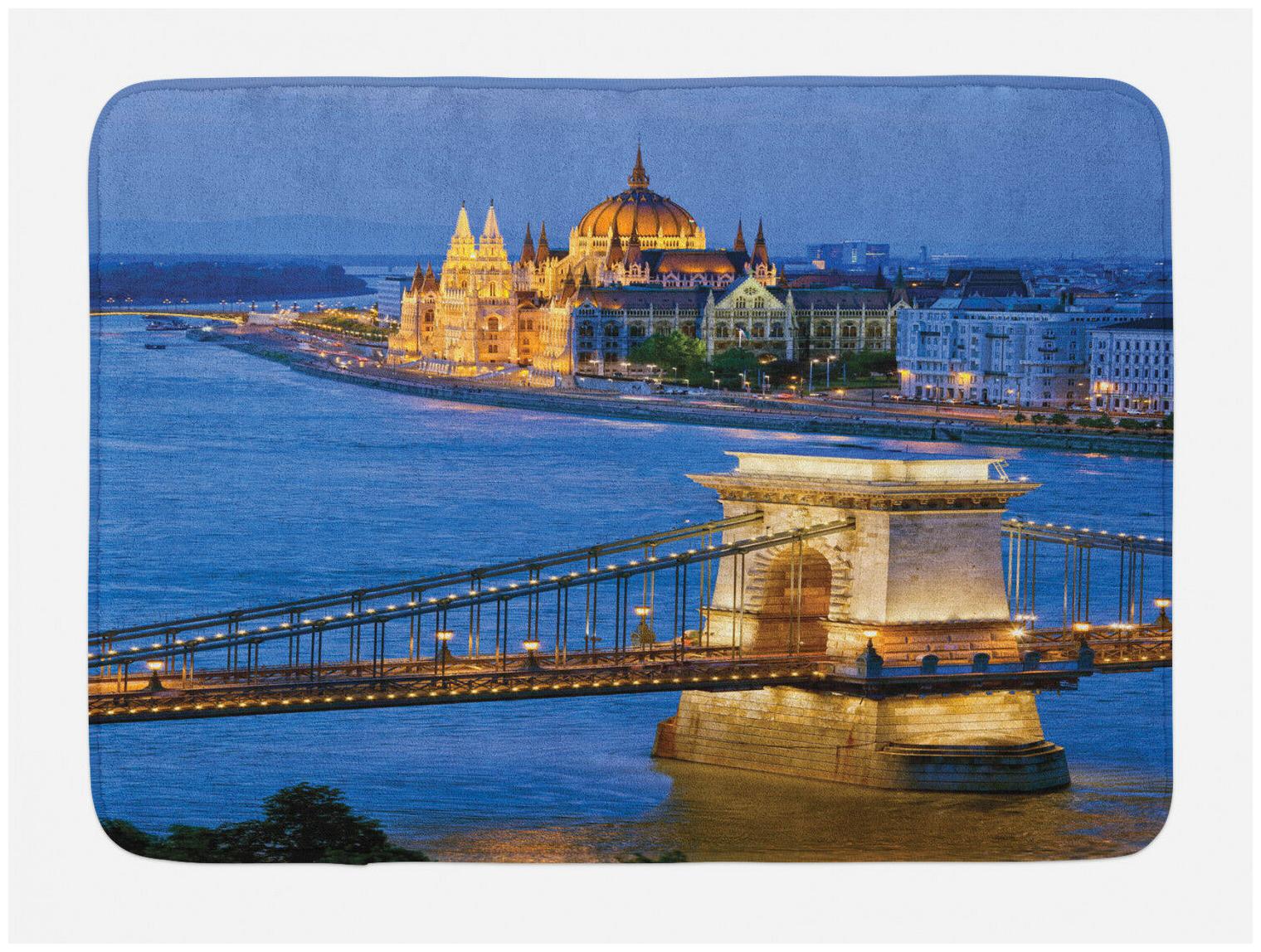 

Europe Bath Mat River of Budapest Bridge Non-Slip Plush Mat 29 5 X 17 5 Inches