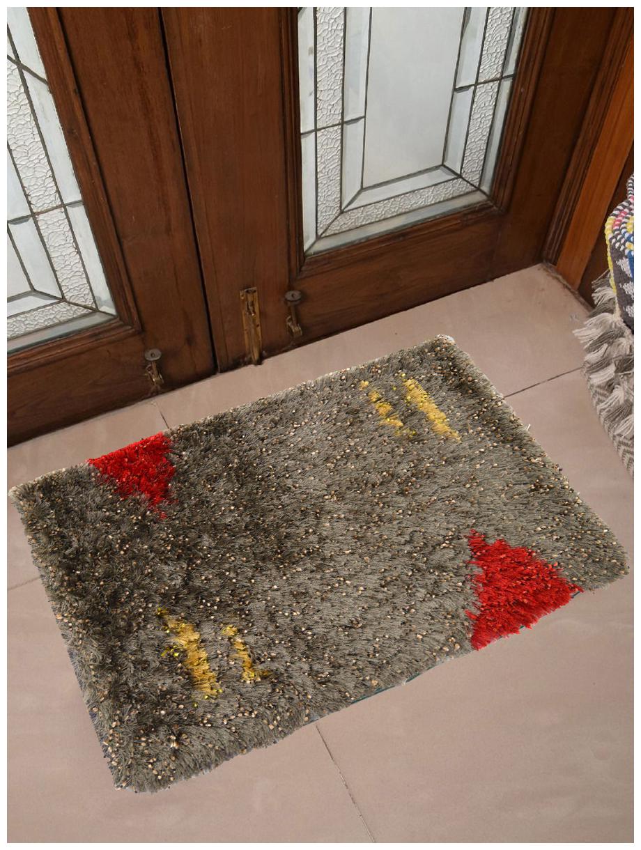 

Ever Green Carpets Premium Collection Anti Skid Multi Shaggy Mat for Bed side Door Office and Bathroom