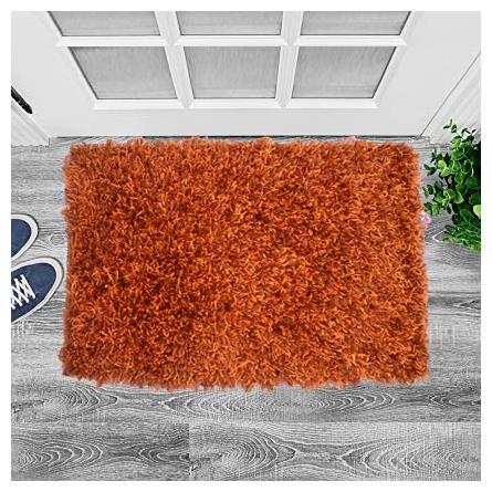 

Ever Green Carpets Premium Collection Anti Skid Brown Shaggy Mat for Bed side Door Office and Bathroom