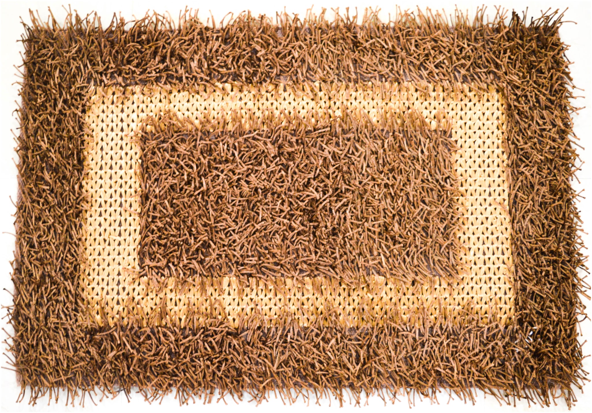 

Ever Green Carpets Premium Collection Anti Skid Brown Shaggy Mat for Bed side Door Office and Bathroom
