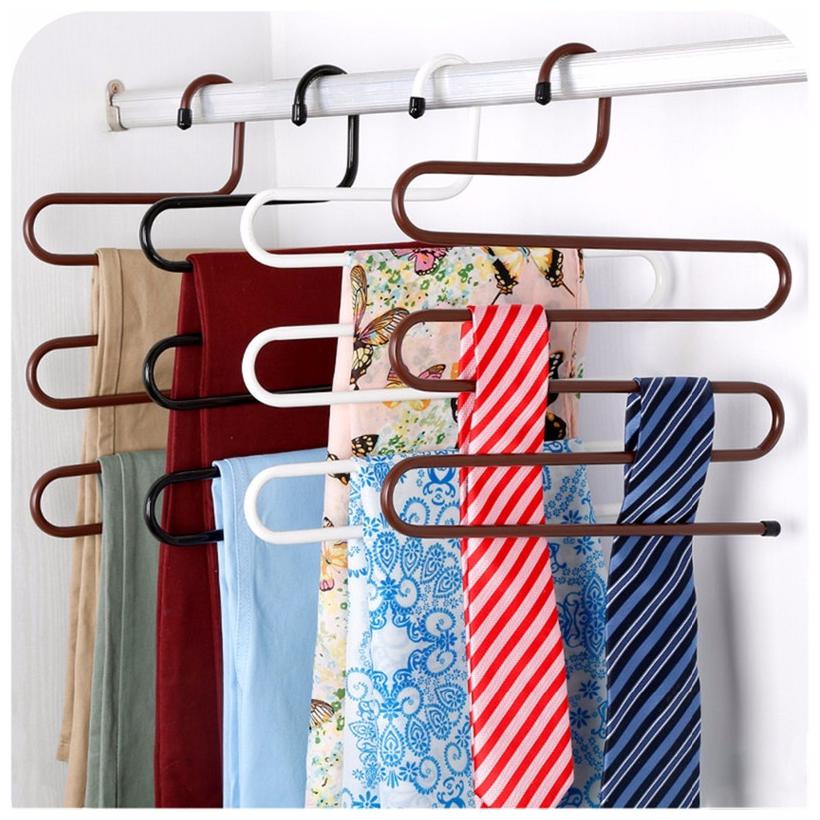 

Everbuy S-Shape Stainless Steel Clothes Space Saving Hangers -Set of 4