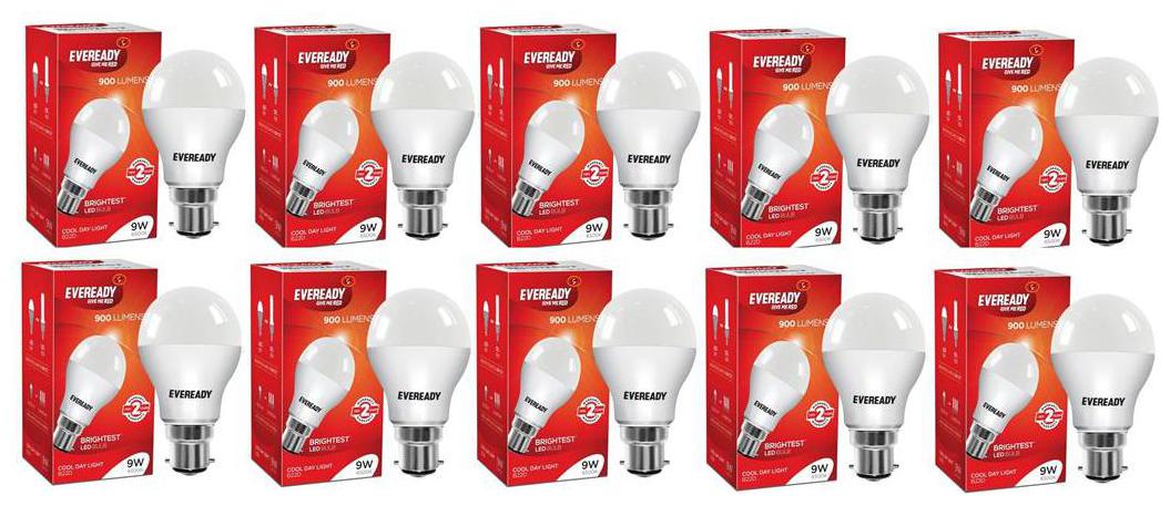 

Eveready 9 W Cool Daylight Led Lights (10 Pcs)