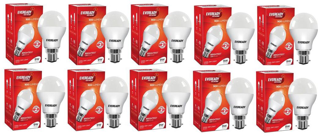 

Eveready 9 W Cool Daylight Led Lights (10 Pcs)