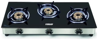 Eveready 3 Burner Regular Black Gas Stove