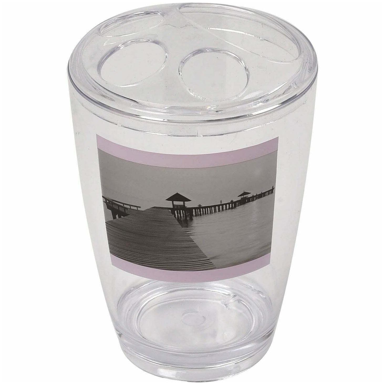 

Evideco Clear Acrylic Toothbrush Toothpaste Holder Design White Gray Pink 2 95 L