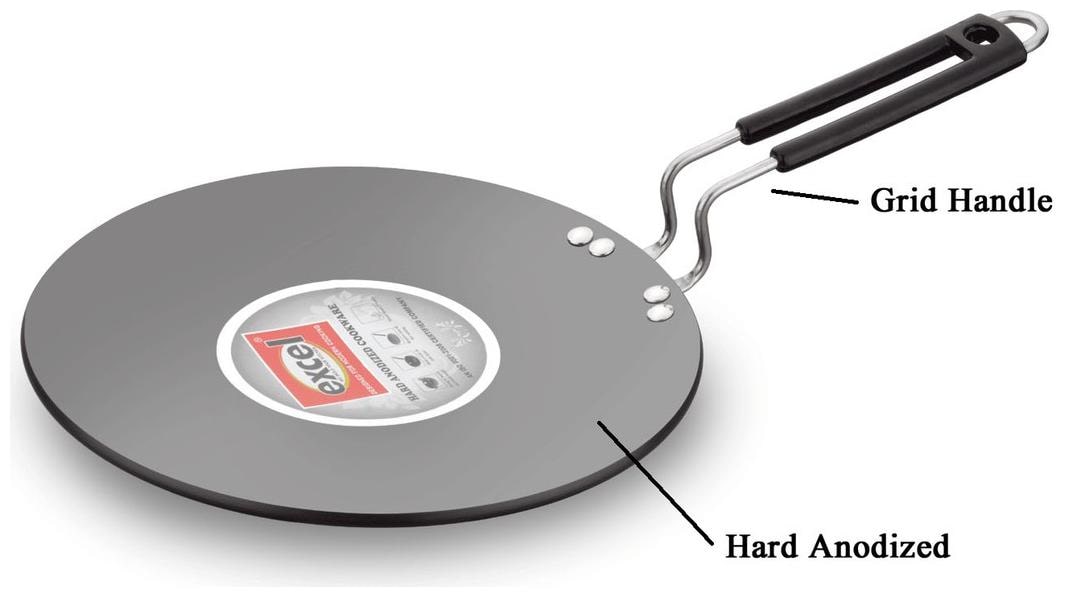 

Excel Hard Anodized Deluxe Tawa 10 inch Diameter 3 mm Thickness