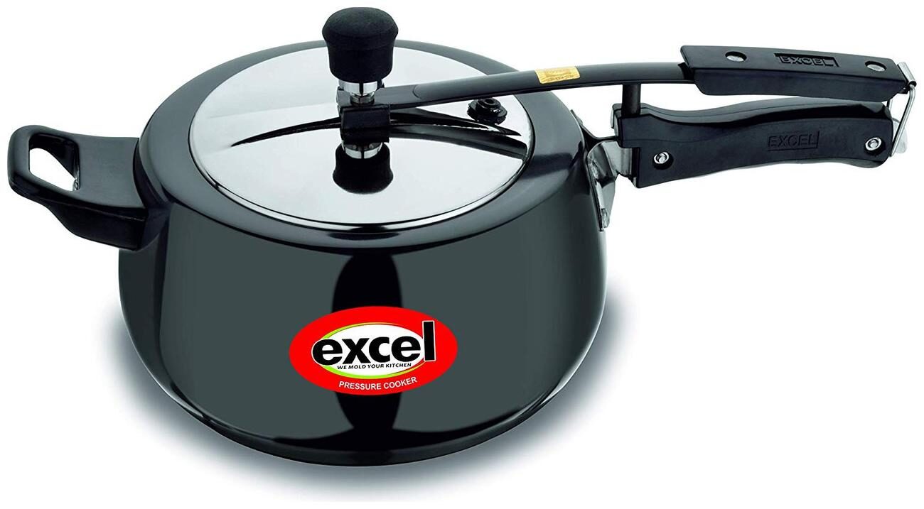 

Excel Hard-Anodized Aluminium 5 5 L Inner Lid Pressure Cooker - Set of 1 ISI Certified
