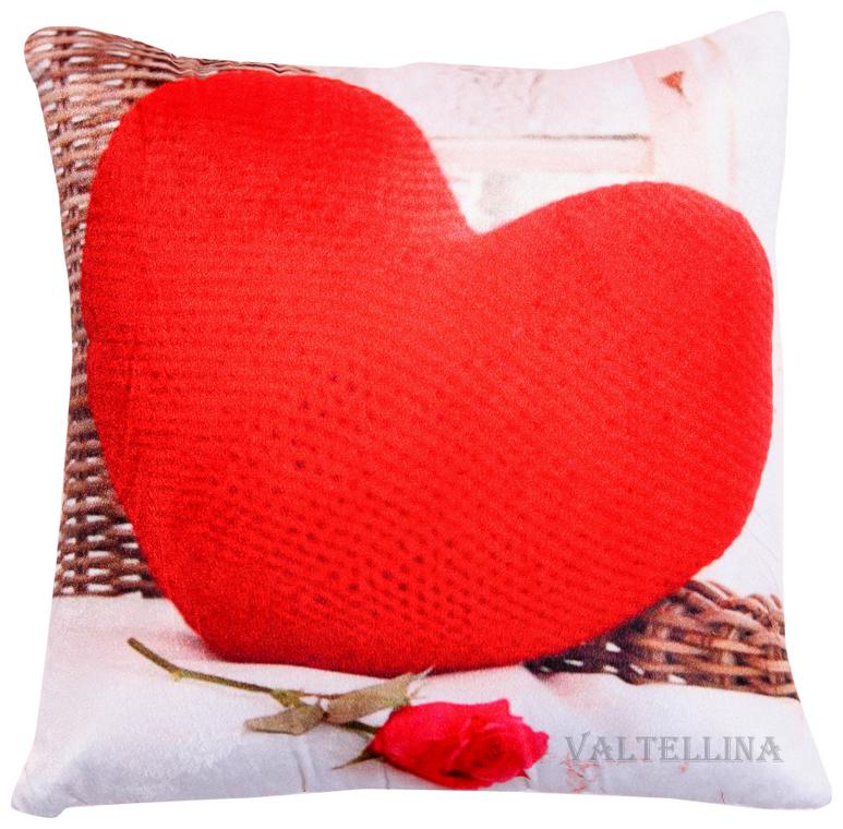 

Express your love with Valtellina Heart With Rose print For Your Special One Cushion Cover