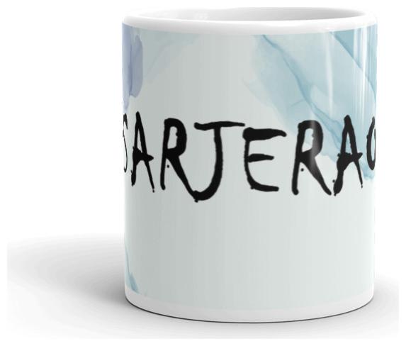 

Exquild Light Blue Ceramic Sarjerao Name Theme Microwave Safe Milk Coffee Tea Mug Beverage Mug With Handle-(350ml)