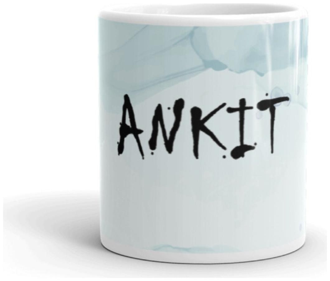 

exQuild Sky Blue Ceramic Ankit Microwave Safe Milk Coffee Tea Mug Beverage Mug With Handle