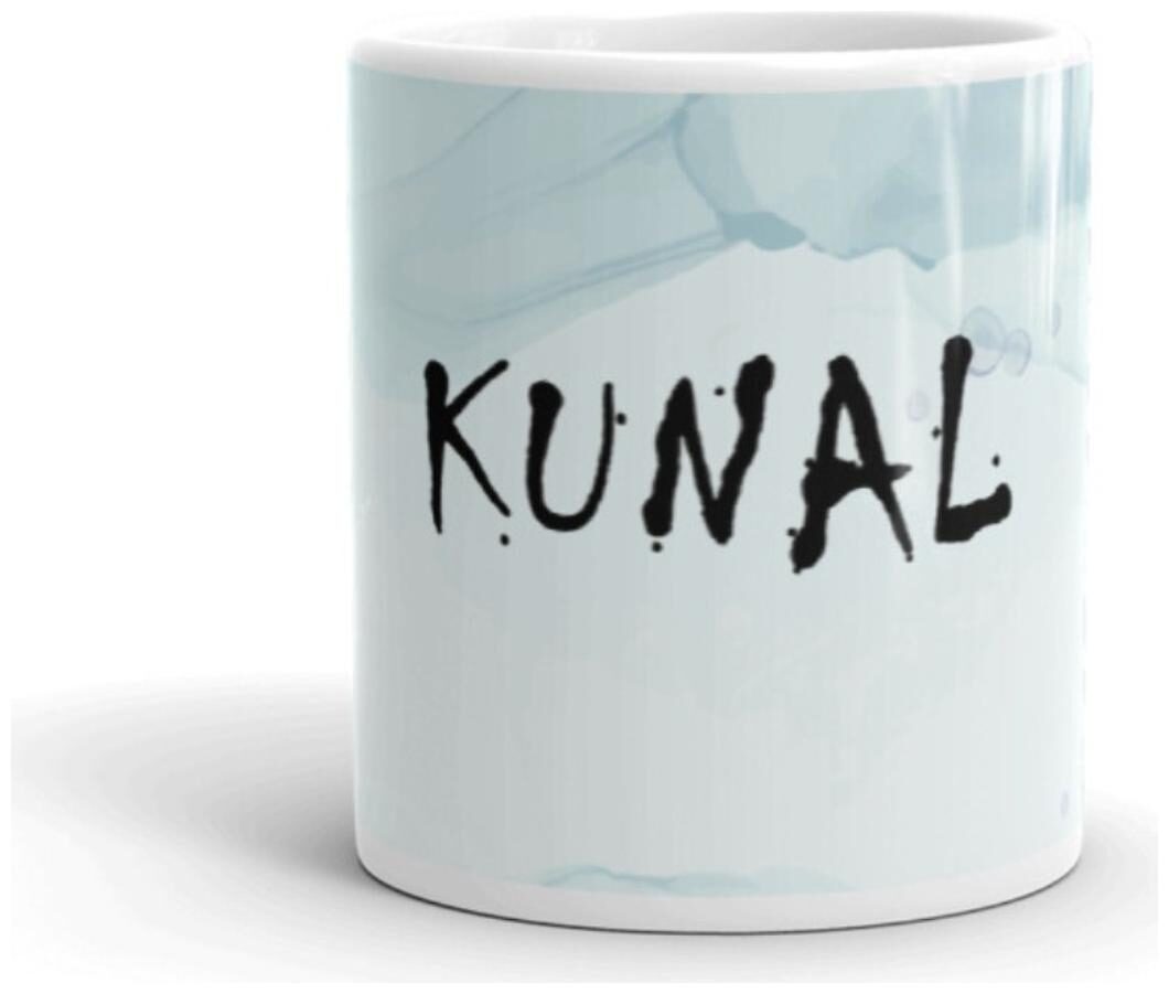 

exQuild Sky Blue Ceramic Kunal Microwave Safe Milk Coffee Tea Mug Beverage Mug With Handle
