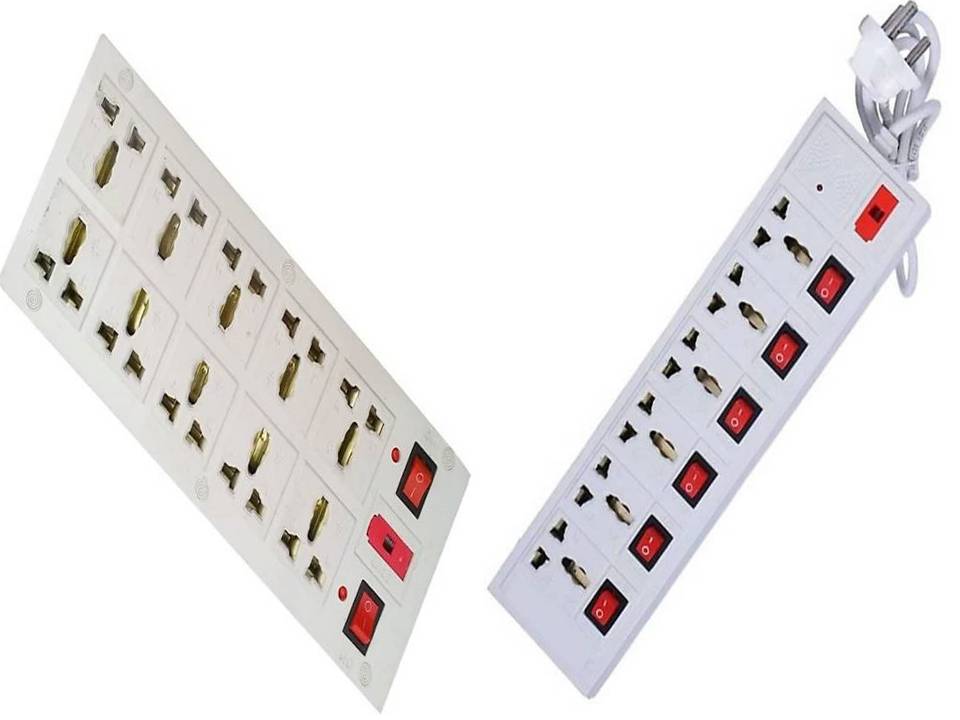 

GLUCKLICH White Extension Board ( 3 5 m 10 6 Socket 10 6 Switches)
