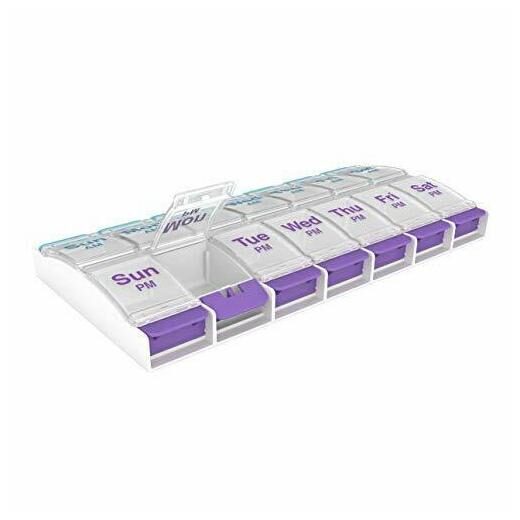 

Ezy Dose Push Button 7-Day Pill Medicine Vitamin Organizer Box Weekly 2 Tim