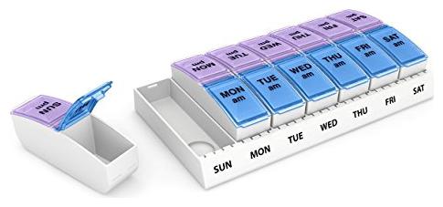 

Ezy Dose Travel 7-Day Pill Medicine Vitamin Organizer Box Weekly 2 Times a