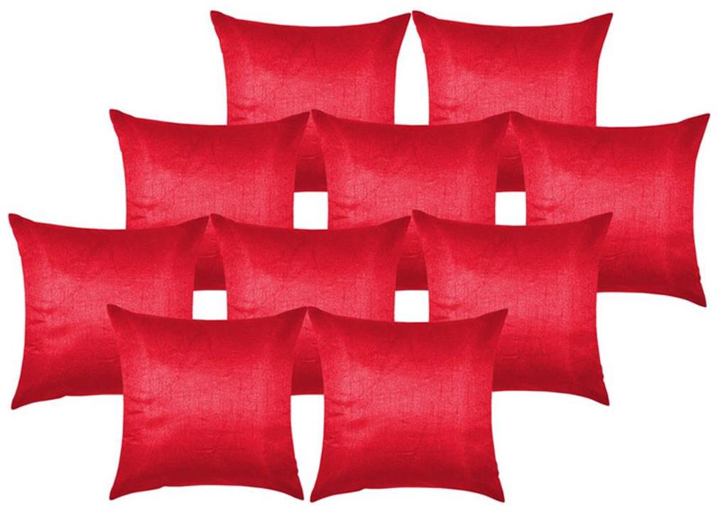 

Fab Nation Plain Maroon Cushion Covers (16x16 inch) (Set of 10)