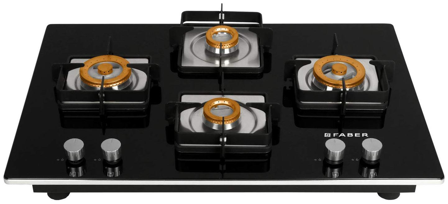

FABER HTG 754 crs br ci ai bk 4 Burner Automatic Hobs Black Gas Stove