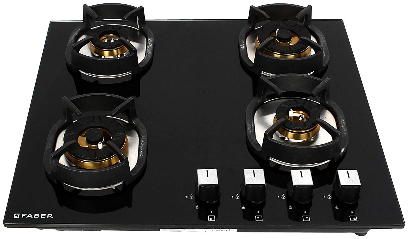 

FABER Nexus HT 604 crs br ci ai bk 4 Burner Automatic Hybrid Black Gas Stove