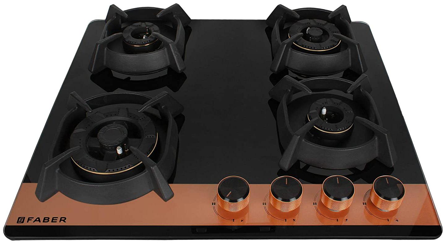 

FABER Utopia 604 CRS br ci ai bk 4 Burner Automatic Hobs Black Gas Stove